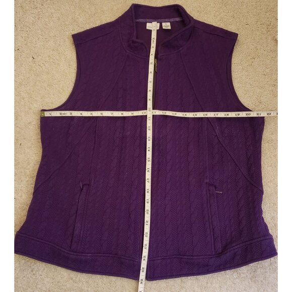 Westbound Cotton Blend Cable Knit Patterned Zip Front Vest Sz XL EUC - Picture 10 of 10